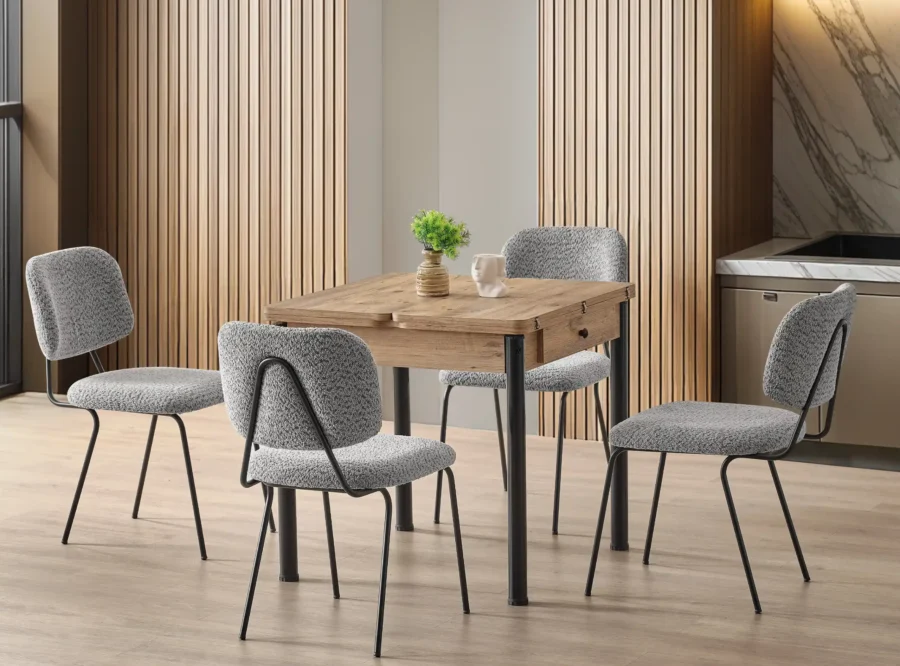 neva-atlantik-dining-set-grey-chair Neva Atlantik Dining Set with Grey Dining Chair