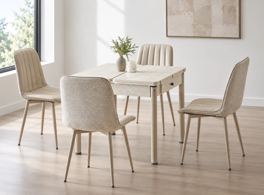 neva-traverten-dining-set-4 Neva Traverten dining set, alternate styled room view