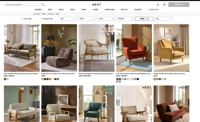 Next sofas website