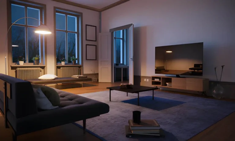 living room furniture with tv