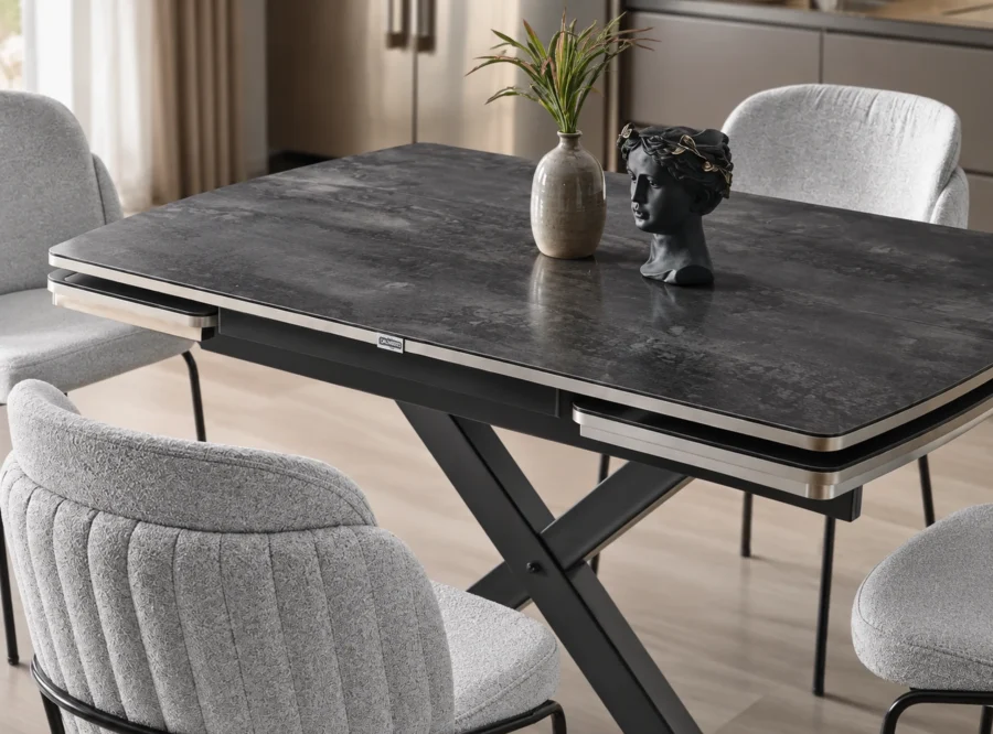 diamond-irony-siyah-dining-set-2 Diamond Irony Siyah dining set, alternate angle styled view