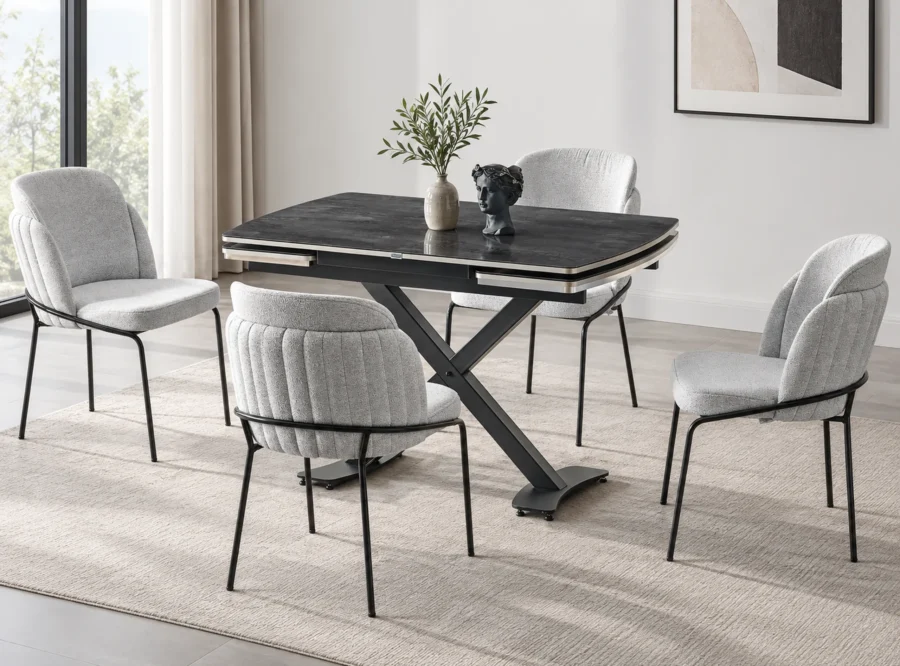 diamond-irony-siyah-dining-set-4 Diamond Irony Siyah dining set, alternate styled room view