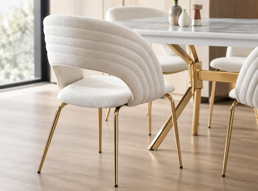 duman-gold-dining-set-3 Duman Gold dining set, table and chair detail view