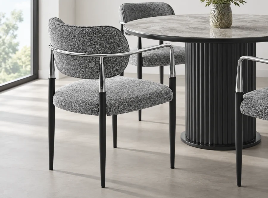 istanbul-rambla-dining-set-grey-chair-3 Istanbul Rambla dining set with grey chairs, table and chair detail view