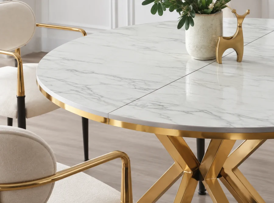zenit-plus-marmo-gold-dining-set-2 Zenit Plus Marmo Gold dining set, alternate angle styled view