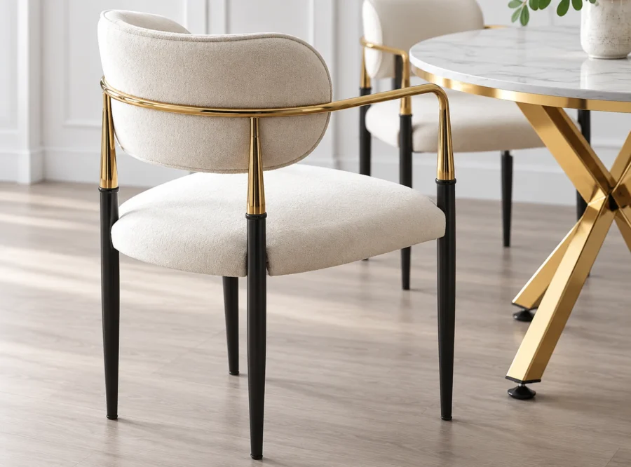 zenit-plus-marmo-gold-dining-set-3 Zenit Plus Marmo Gold dining set, table and chair detail view