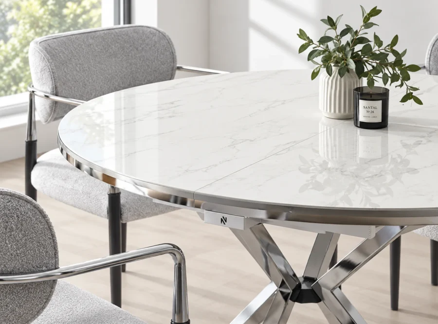 zenit-plus-marmo-krom-dining-set-2 Zenit Plus Marmo Krom dining set, alternate angle styled view