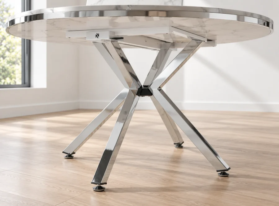 zenit-plus-marmo-krom-dining-table-3 Zenit Plus Marmo Krom dining table, base and finish detail