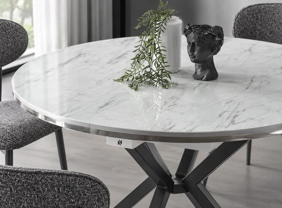 zenit-plus-marmo-siyah-dining-set-2 Zenit Plus Marmo Siyah dining set, alternate angle styled view